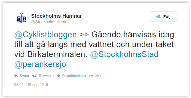 Stockholsm Hamnar tweet